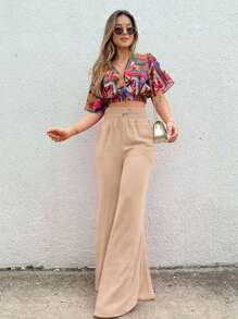 Duna Women's Wide Leg Pants Without Slits - Multicolor - Ver 1
