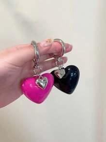 1 件/2 件女士简约创意大心形汽车钥匙扣吊坠、耳机支架、零钱包或包包配件、优雅女士钱包钥匙扣、通用钥匙扣、汽车钥匙扣、送给家人和朋友的生日和节日礼物