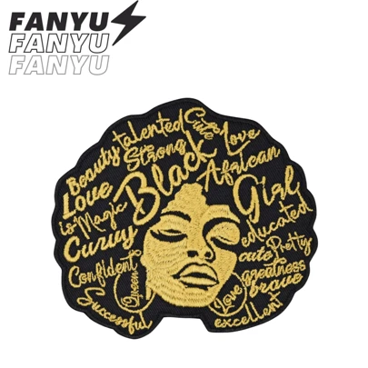 Afro Girl Hiphop Patch, Iron-On Or Sew-On Suitable For All Fabric | Beautiful Girl Fabric Sticker, Curl Hair Sticker, Iron-On Cloth, Backpack, Hippie Punk Rock Sticker, Embroidery Sewing Iron-On Patch, DIY Clothing Accessory, Embroidered Sewing Iron-On Applique, Clothing Decoration Sticker, Badge, Patch For Clothes, Shoes, Hats, Bags Summer, School
