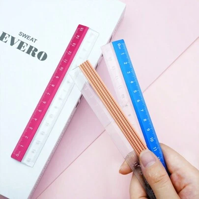 1pc, Creative Color-Blocking Multi-Functional Measuring Ruler, Teenagers At Home Classroom Writing Writing Professional Measurement Portable Ruler [15/20cm/5.91/7.87in] Aluminum Alloy Ruler Scale Stationery Special, Holiday Stationery Gifts Gifts