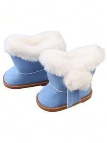 1 paire de bottes d'hiver de 18 pouces pour poupée American Girl, bottes à capuche en peluche, accessoires de poupée, cadeau, jouet, chaussures de poupée blanches de 18 pouces, bottes pour filles, poupées reborn, chaussures de 18 pouces, jouets de bottes