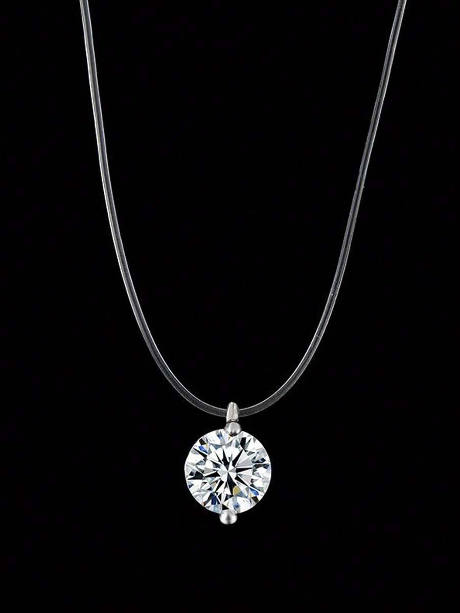 1pc/2pcs Stylish Simple Necklace With Invisible Fishing Line Inlaid
