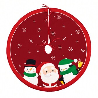60/70/90CM Christmas Tree Skirt Snowflake Santa Claus Red Printed Carpet Xmax Tree Base Cover Merry Christmas Party Decorations Best Gifts Birthday Home Decor Christmas Decorations Room Decor Winter