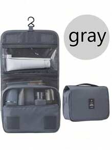 1 件便携式旅行化妆包带挂钩，化妆品收纳袋，可容纳刷子、香水、洗漱用品，适用于口红、化妆刷、铅笔、眼影、镜子、眼线笔、唇彩、护肤品、牙刷、肥皂、洗发水、梳子、手表、手机、项链、珠宝和数码配件返校 - 彩色 - 查看 15