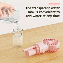 1個可攜式手持噴霧風扇,低噪音噴霧風扇,桌面學生宿舍小型風扇,夏季用品,冷卻工具,戶外旅行小風扇,usb電源線 - 彩色 - 查看 8