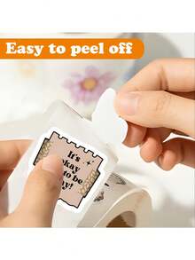 500pcs/Roll Motivational Quote Stickers - Matte, Self-Adhesive Suitable For Phone Case, Notebook, Envelope, And Diary - 500 Items - View 2