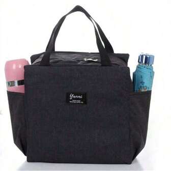 Thermal Bag DoublePocket Lunch Bag LargeCapacity Students Meals Thick Aluminum Foil Portable Insulated Box Back To School Bag For School School Accessories School Stuff