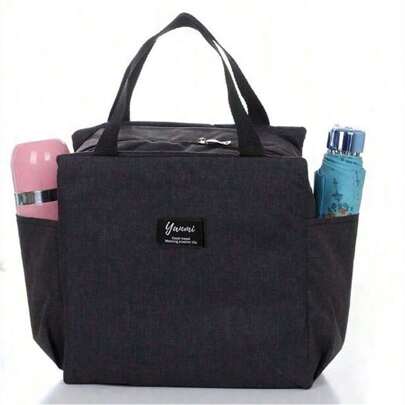 Termisk väska med dubbelficka, stor kapacitet, matsäck för studenter, tjock aluminiumfolie, bärbar isolerad låda, skolväska för skola, skoltillbehör, skolsaker