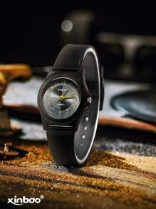 1 pieza Nuevo reloj de pulsera de cuarzo de moda y sencillo, apropiado para uso diario de niños - Negro - Ver 9
