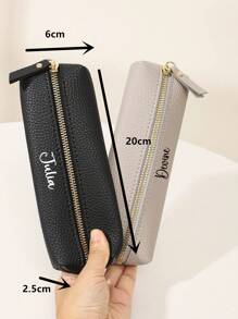 1pc Customized Minimalist Portable Pencil Case & Glasses Bag - Multicolor - View 3