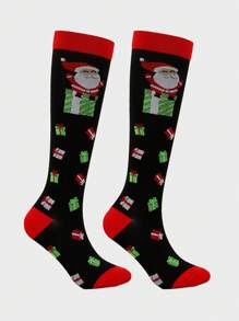 Unisex Christmas Pattern Athletic Compression Socks, Suitable For Running, Cycling And Hiking - Multicolor - View 12