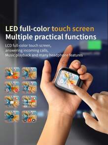 Touch Screen Earbuds, Wireless Earbuds Smart Screen, Active Noise Cancelling Earbuds, TWS Bluetooth Earbuds Sports Waterproof Headphones (Black) - 黑色 - 查看 4