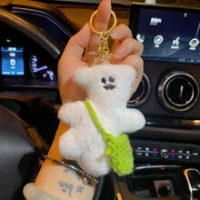 1pc Plush Teddy Bear Keychain, Backpack Pendant Doll Plush Keyring Accessory - Bear - View 7