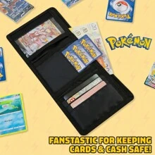 pokemon Wallet Anime Trifold Canvas With ID Pocket Coin Purse & Keyring Pikachu Gift Set Travel Outdoors Sports Gamer - Multicolor - View 3