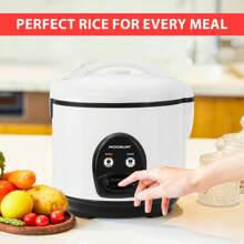 1pc, MOOSUM  Wall Plug Electric Rice Cooker With One Touch For  Rice,Fast&Convenient Cooker , Stainless Steel Housing And Auto Warmer - View 4