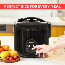 1pc, MOOSUM  Wall Plug Electric Rice Cooker With One Touch For  Rice,Fast&Convenient Cooker , Stainless Steel Housing And Auto Warmer - View 3