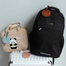 带姓名的个性化 PU 行李牌、定制圆形行李牌、PU 皮革旅行行李识别标签、ID 标签、行李箱标签、碗袋标签