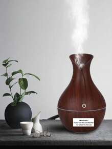 1入組，木瓶形狀USB加濕器，200毫升小型家用辦公室，寧靜的臥室、桌面、學生香氛，7才藝氛圍燈，真正的精油，適合孕婦、男孩和女孩的禮物，空調房間，噴霧