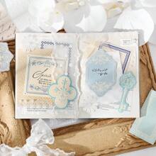 InfeelMe 1 盒 30 张复古艺术浮雕风格材料纸付款纸美学笔记本剪贴簿 DIY 日记设计纸办公和学校用品 - 1盒 - 查看 7