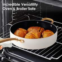 Caannasweis 15 Pieces Ceramic Pots And Pans Set Nonstick Cookware Set With Dutch Oven, Frying Pan - 黑與白 - 查看 6