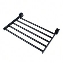 Laundry Clothes Drying Rack - Wall Mounted Swivel Towel Rack - With Hooks And Swing Arms - Space Saver In Laundry Room And Bathroom - Space Aluminum - Black - View 5