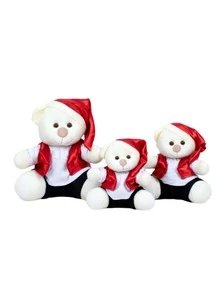 Largest Trio Of Christmas Bears Santa Claus With Vest - Christmas Party Decorations 18/22/26 - Rơm sang trọng - Xem 1