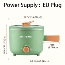 Mini olla eléctrica con rejilla de vapor de acero inoxidable, olla antiadherente portátil, ramen de cocción rápida, adecuada para cocinar fideos, fideos, filetes, gachas, olla eléctrica, etc. - Enchufe EU Tipo F(220-240V) - Ver 10