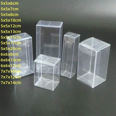 1lot=10pcs 5x5x6/7/8/12/13/20cm Wholesale NewClear PVC Box Packaging Wedding/Christmas Favorite Chocolate Candy Apple Gift Event