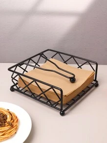 1 pieza Portanacas de metal con strass, organizador vertical de servilletas para cafetería y restaurante, suministros de cocina, accesorio decorativo, artículos para el hogar, mesa, decoración del hogar, organización y almacenamiento, decoración de habitación, accesorios de cocina, herramientas de cocina, organizador de cocina, viaje, festival, soporte para caja de pañuelos, portanacas, reunión familiar, decoración de mesa de cocina y comedor para el hogar, accesorios decorativos del hogar, caja decorativa, regalo de boda para mujer, artículo esencial para viajes de verano y festivales