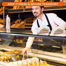 Yarrkc 50 Pcs Clear Plastic Take Out Containers, Disposable Clamshell Dessert Container Hinged Take Out Containers Clamshell Takeout Tray Food Clamshell Containers With Lid, For Salads, Pasta, Sandwiches - Clear - View 5