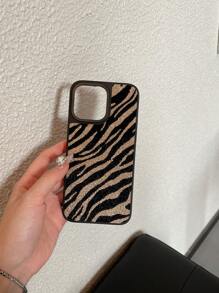 1pc Dual-Layer Leopard Patroon Pluche & Beschermend Telefoonhoesje, Compatibel met iPhone 7/8/7+/8+/XR/11/11 Pro Max/12/12 Pro/12 Pro Max/13 Pro Max/14 Pro Max/15 Pro Max/16 Pro Max, Geschikt voor Mannen En Vrouwen