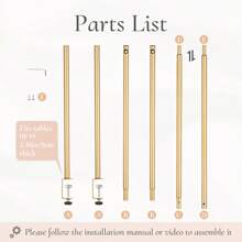 Giá đỡ thanh treo bàn cao 44" có kẹp, giá đỡ vòm bàn bằng kim loại màu vàng có thể điều chỉnh, giá đỡ kẹp bàn, giá đỡ tiệc để trang trí trung tâm, đám cưới, kỷ niệm, sự kiện, nhà - Một kích thước phù hợp với tất cả - Xem 4