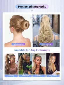 Claw Ponytail Extension Hair Accessories Black Light Brown Chocolate Brown Multi-Color 12 Inch Deep Wave Heat Resistant Fiber Synthetic Ponytail Hairpiece Curly Hair For Women Daily Cosplay Christmas Music Festival Carnaval Holiday Party Used And Chinese New Year Gifts