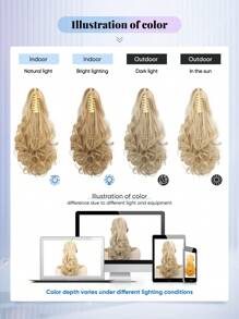 Claw Ponytail Extension Hair Accessories Black Light Brown Chocolate Brown Multi-Color 12 Inch Deep Wave Heat Resistant Fiber Synthetic Ponytail Hairpiece Curly Hair For Women Daily Cosplay Christmas Music Festival Carnaval Holiday Party Used And Chinese New Year Gifts