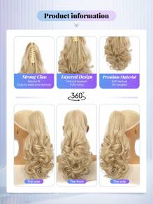 Claw Ponytail Extension Hair Accessories Black Light Brown Chocolate Brown Multi-Color 12 Inch Deep Wave Heat Resistant Fiber Synthetic Ponytail Hairpiece Curly Hair For Women Daily Cosplay Christmas Music Festival Carnaval Holiday Party Used And Chinese New Year Gifts
