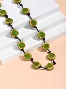 Ceramic Bead Decor Necklace - Multicolor - View 14