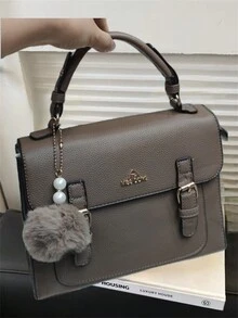 Stylish And Versatile Square Bag, Large Capacity Shoulder Crossbody Bag - 卡其色 - 查看 2