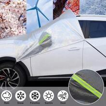 Car Windscreen Mirror Cover Frost Ice Snow Shield Sun Dust Screen Protector - 杏色 - 查看 9