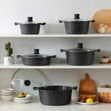 2 buc/Set Set de vase de gătit Maifanshi din aluminiu, inclusiv oală și tigaie antiaderență, potrivite pentru plită pe gaz și cu inducție, oale multifuncționale pentru fierbere de fructe de mare