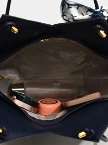 Dedoo 2024 New Textured Western Style Large Capacity Handbag, Autumn/Winter Versatile Western Style Shoulder Bag, Fashionable Tote Bag - Blue - View 7