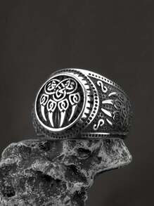 男式复古维京熊爪符文图案铜戒指，朋克风格珠宝，万圣节礼物 - 維京熊爪戒指 - 查看 10