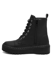 Women's Short Shaft Tractor Boot - màu đen - Xem 2