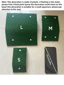 1pc Artificial Grass Platform Suitable For Turtles To Rest, Basking, And Climbing, Decor For Turtle Aquarium, Habitat