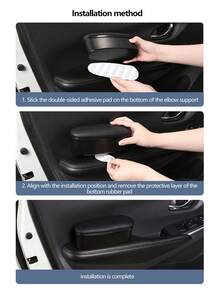 1 pieza Caja de almacenamiento del apoyabrazos lateral izquierdo del coche, almohadilla ajustable del reposabrazos y soporte del brazo, accesorio universal - Negro - Ver 6