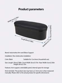 1 pieza Caja de almacenamiento del apoyabrazos lateral izquierdo del coche, almohadilla ajustable del reposabrazos y soporte del brazo, accesorio universal - Negro - Ver 7