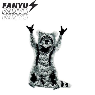 3 Inch Rocking Raccoon Patch - Iron-On/Sewn - Funny Cute Animal Applique For Jacket, S, Hat, Clothes, Backpacks, Tote Bags Hippy Punk Rock Iron-On Sew-On Badge DIY Apparel Accessory Embroidered Patch Clothing Decoration Embroidery Sewing Iron-On Cloth Patch Garment Decoration Badge Applique Hole Fixer Embroidered Fabric Patch Accessories Summer, School