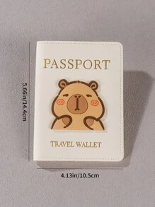 可爱护照夹保护套，带卡槽和 SIM 卡夹的旅行钱包，适用于国际旅行旅行用品旅行组织者旅行物品旅行钱包护照夹护照钱包海滩度假包夏季圣诞假期 - 銀色 - 查看 4