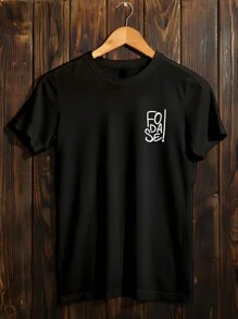 You T-Shirt Premium Cotton Men's And Women's Short Sleeve Fashion Meme Phrases Casual - 黑色 - 查看 1