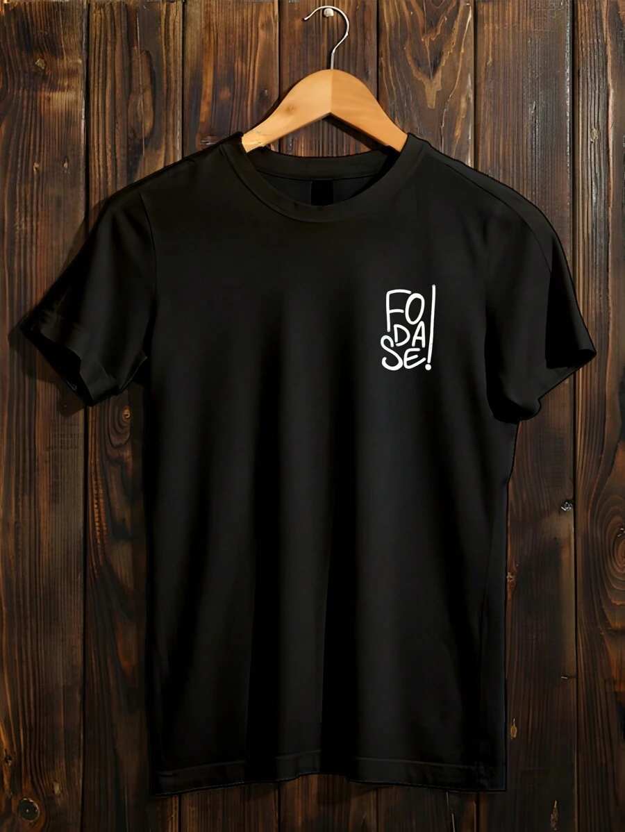 You T-Shirt Premium Cotton Men's And Women's Short Sleeve Fashion Meme Phrases Casual - 黑色 - 查看 1