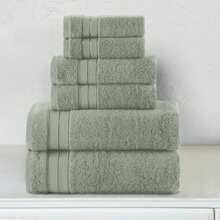 Elegant Comfort 6-Piece Turkish Cotton Three Line Popcorn Towel Set, 2 Washcloths, 2 Hand Towels And 2 Bath Towels - Màu xanh Bạc hà - Xem 10